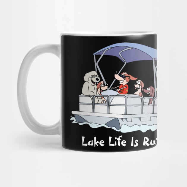 Pontoon for Dark Shirts by Lake Life is Ruff!